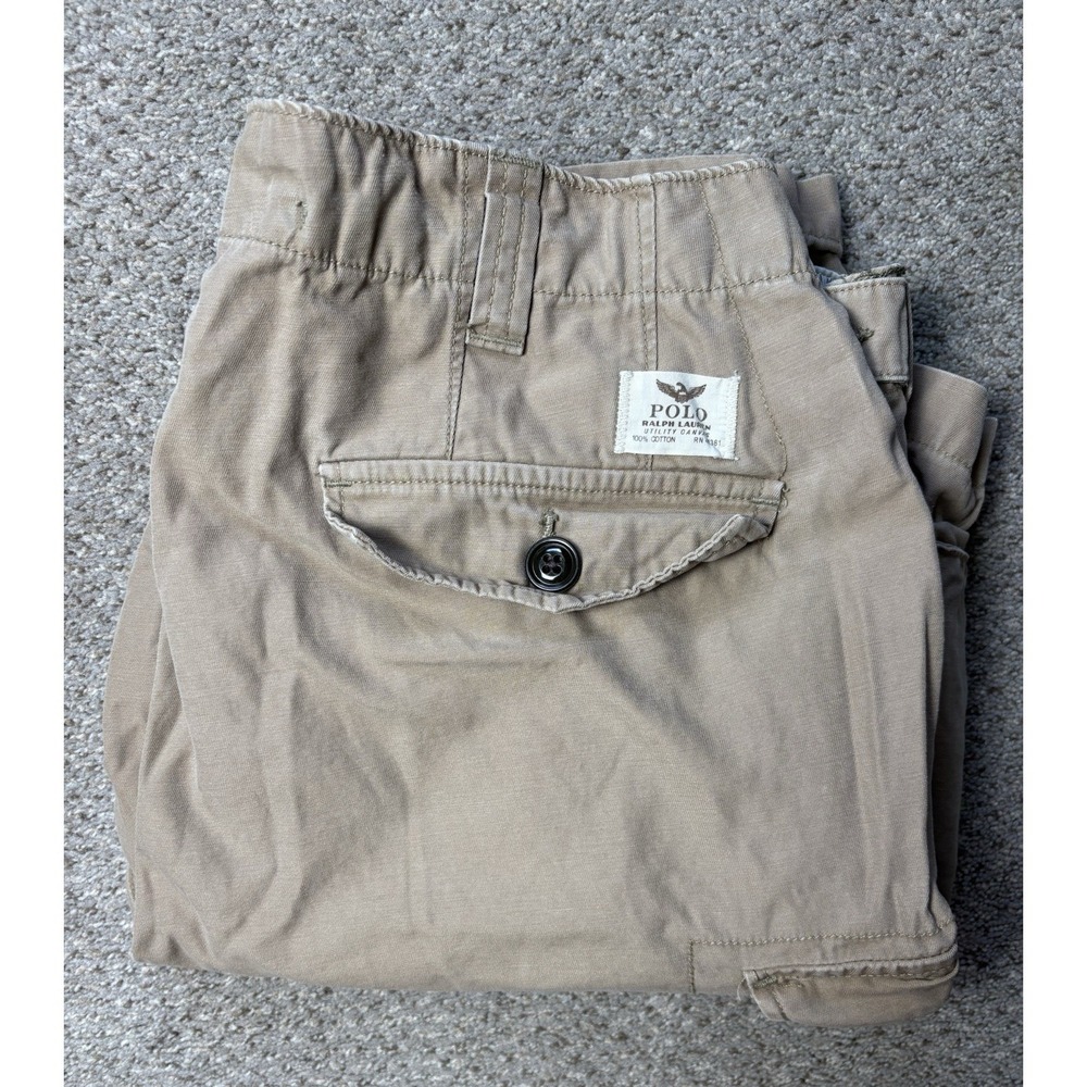 Polo Ralph Lauren Mens 36 Cargo Shorts Classic Fit Tan Khaki Twill Utility